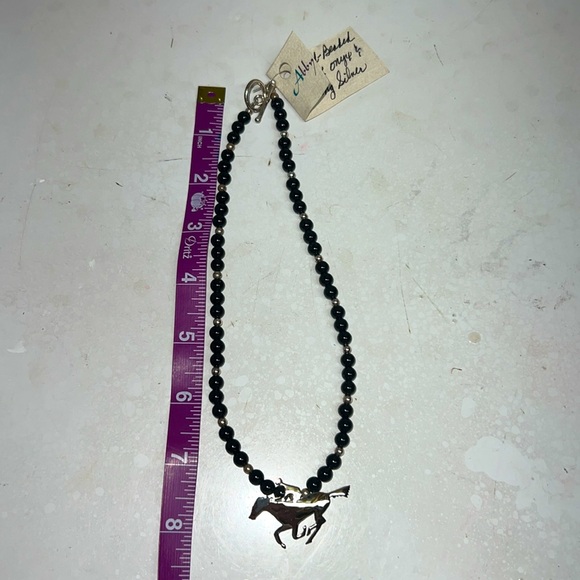 Necklace: Handmade Black Onyx and Sterling Silver - Picture 4 of 5